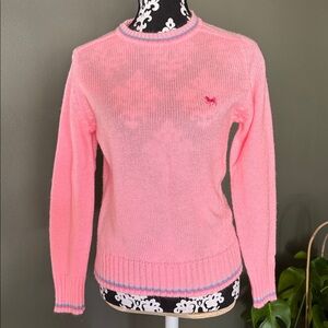 Vintage Pink Sweater with Embroidered Logo Hunters Glen
